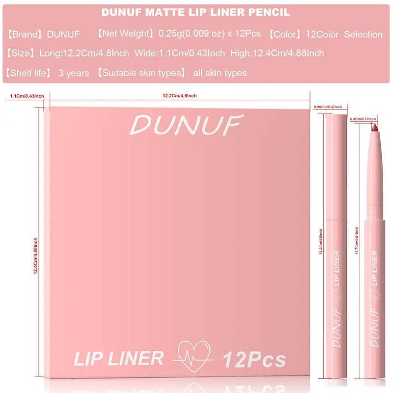 12-Piece Matte Lip Liner Set