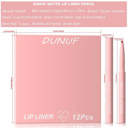 12-Piece Matte Lip Liner Set