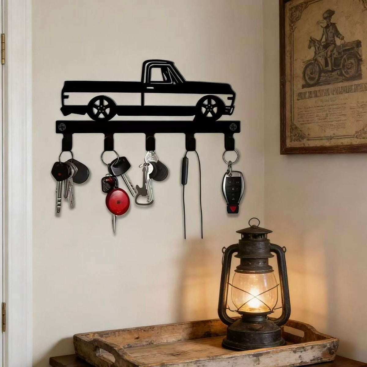 Vintage Industrial Cast Iron Truck-Shape Key Hooks