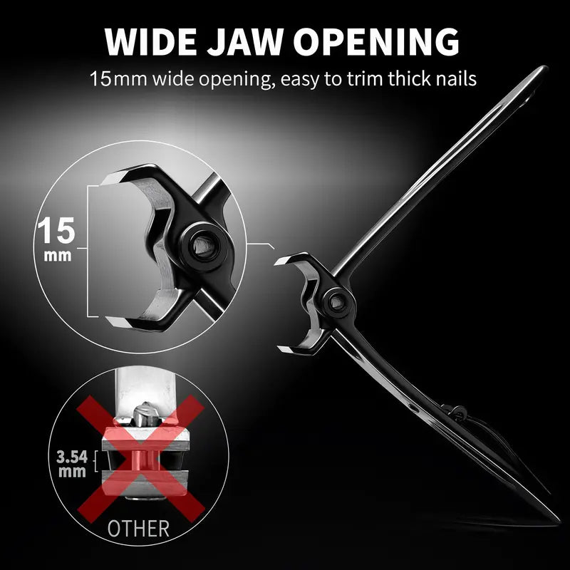 1Set Extra Wide Opening Heavy-Duty Toenail Clipper Kit with Handle