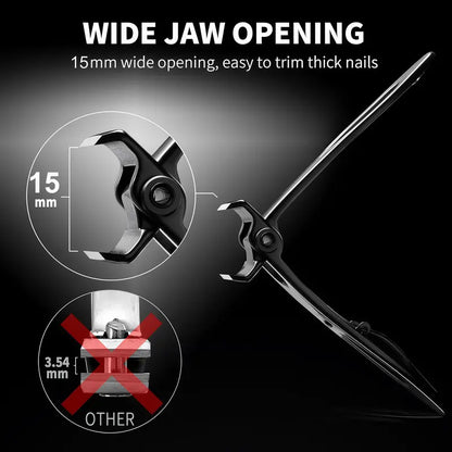 1Set Extra Wide Opening Heavy-Duty Toenail Clipper Kit with Handle