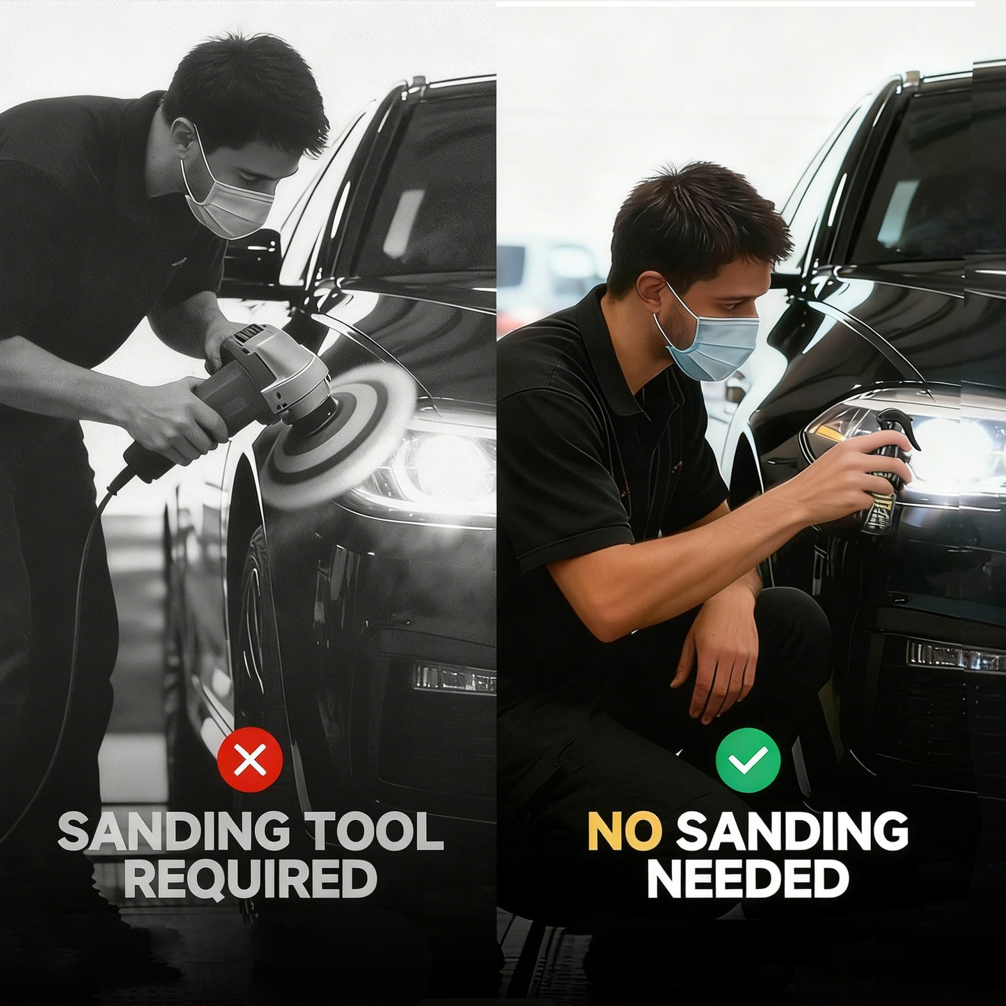 Car Headlight Restoration Kit, No Power Tools Required