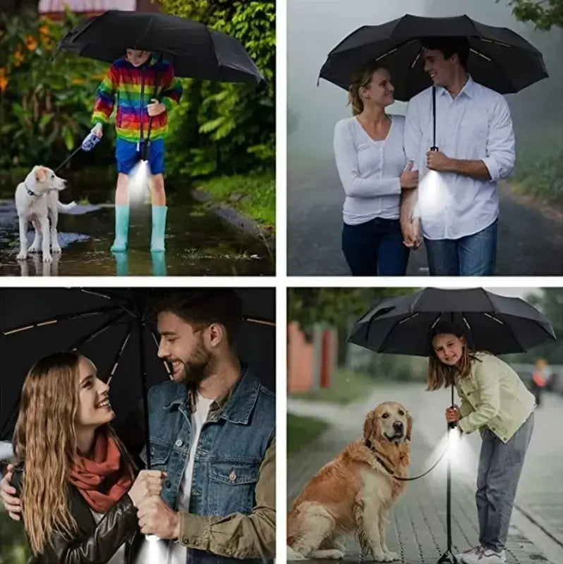 Automatic Umbrella with LED Flashlight