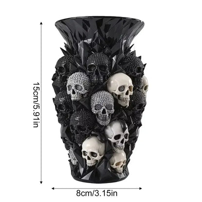 Gothic Resin Skull Vase Ornament