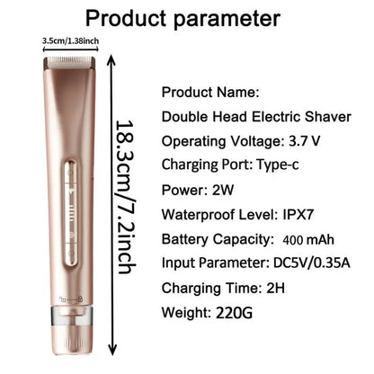 Electric Hair Removal Tool, 1 Box Rechargeable 2 in 1 Body & Facial Hair Removal Dual Head