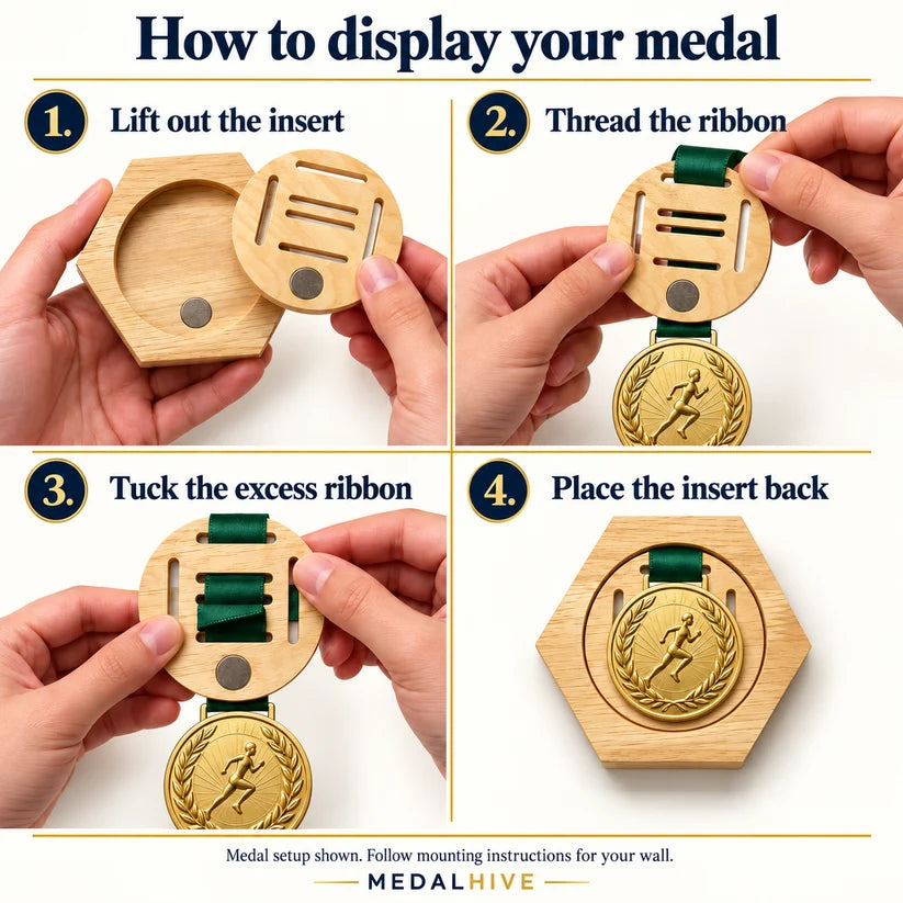 Fashion Wooden Medal Holders Display Stand Wall Rack