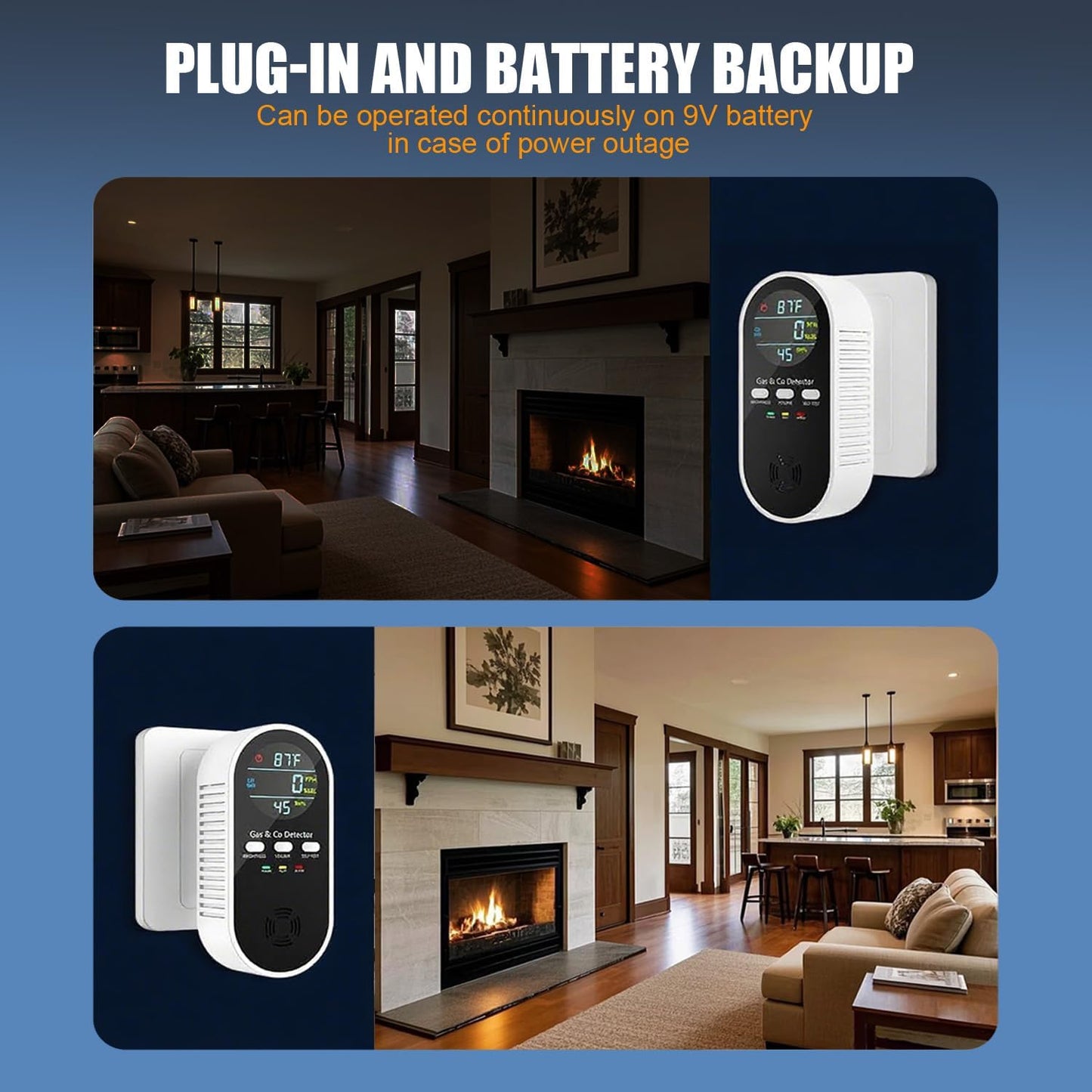 Upgraded Gas & Carbon Monoxide Detectors Plug in