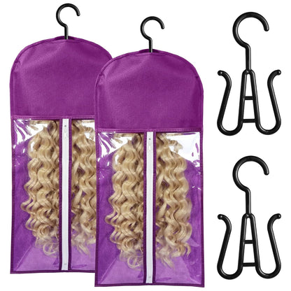 2 Pack Wig Storage Bags with Hangers