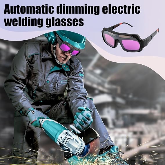 Auto-darkening welding glasses; includes a headband strap