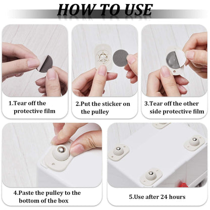 8 Pcs Self Adhesive Caster Wheels Appliance Rollers Appliance Sliders for Kitchen 360° Swivel Universal Wheel Mini Small Kitchen