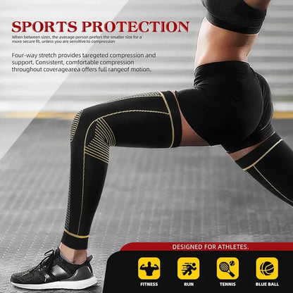 Unisex Copper-Infused Full-Leg Compression Sleeve (20-30 mmHg)