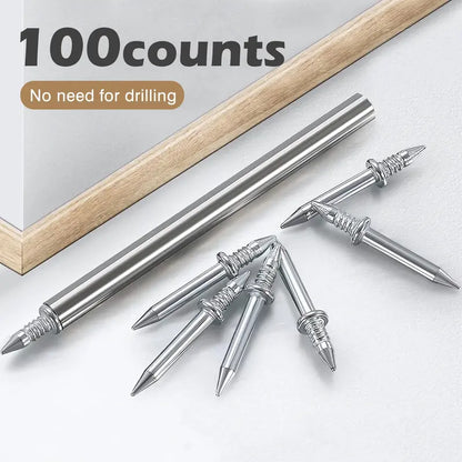 100 Double-Headed Carbon Steel Baseboard Nails - Corrosion-Resist