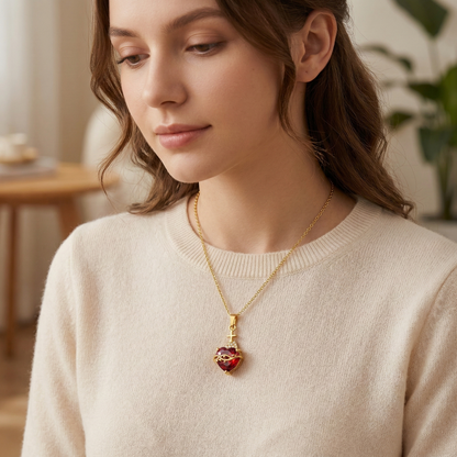 Light of Christ: Sacred Heart of Jesus Necklace