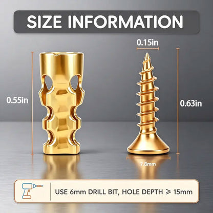 60PCS Cabinet Hardware Installation Screw and Wall Anchor Set