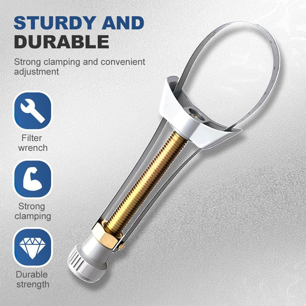 Adjustable Metal Oil Fuel Filter Removal Strap Wrench Tool 60-120mm