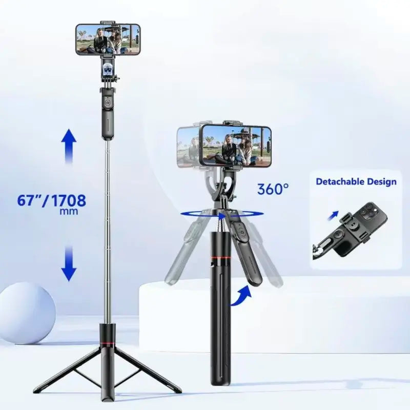 Adjustable Tripod/Selfie Stick for Cameras and Smartphones