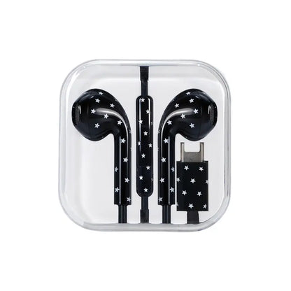Wired Type-C Earphones with Star Pattern