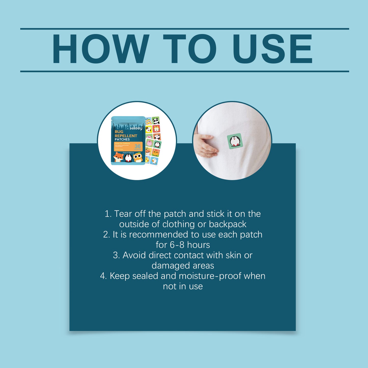 Children's mosquito repellent patches