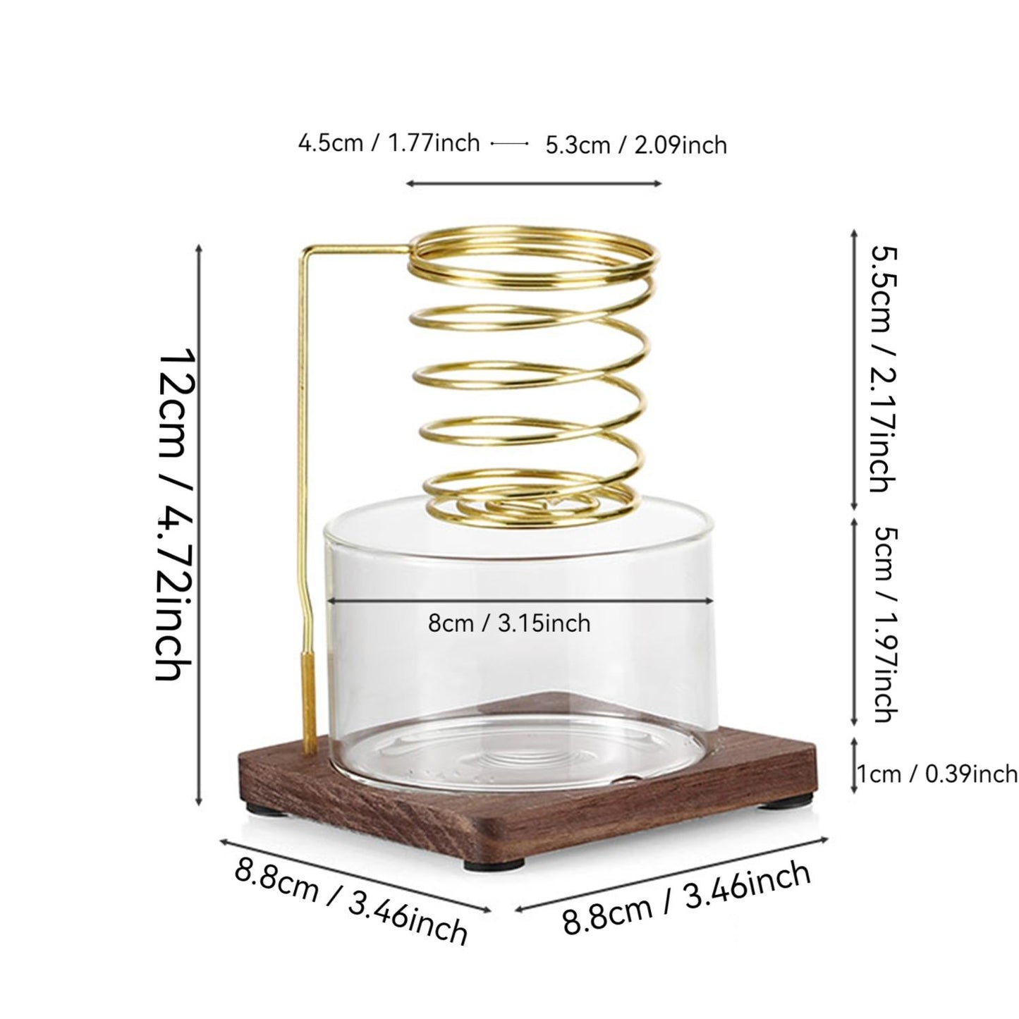 Metal Palo Santo Burner Stand with Glass Ash Tray