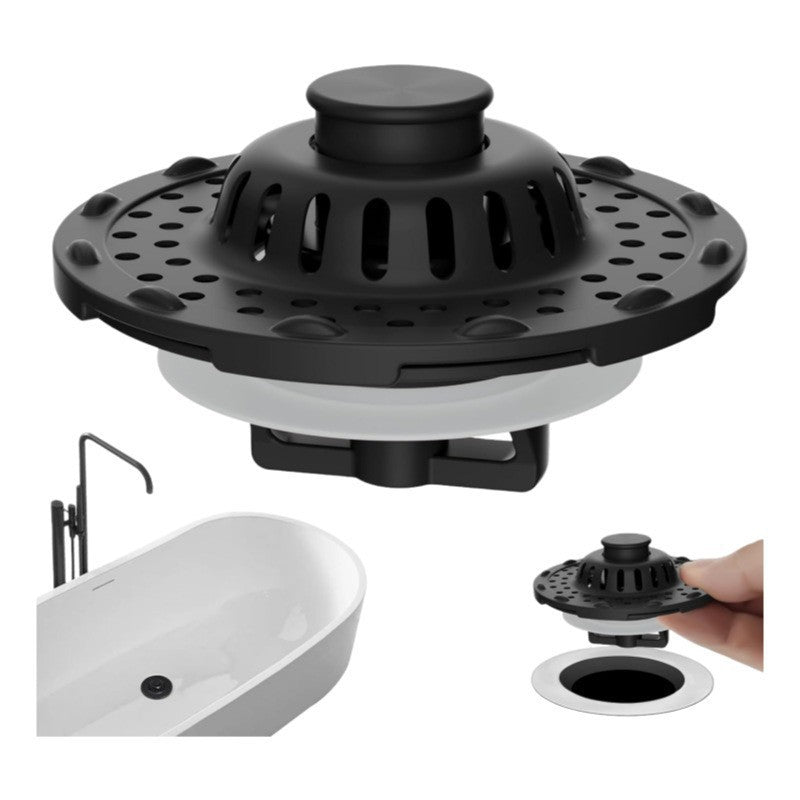 Innovative 3 in 1 Pop-up Bathtub Strainer Fit for Standard 1.5 to 2.4in Drain Hole