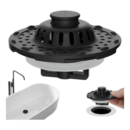 Innovative 3 in 1 Pop-up Bathtub Strainer Fit for Standard 1.5 to 2.4in Drain Hole