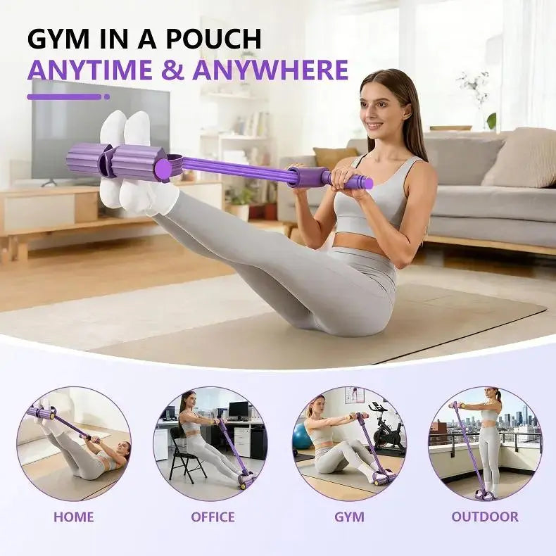 6-Strong Cable Abdominal Trainer, Core & Leg Fitness Equipment