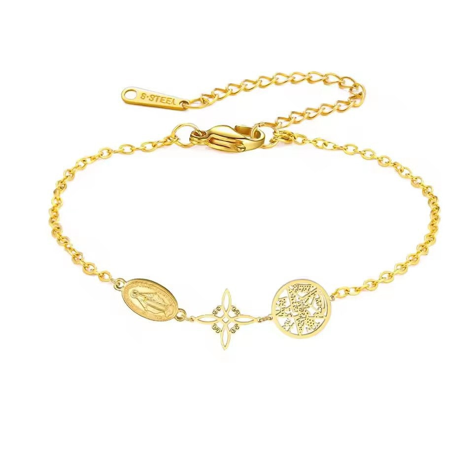 Retro Stainless Steel Triple Protection Bracelet