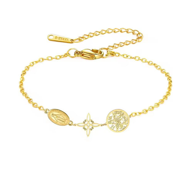 Retro Stainless Steel Triple Protection Bracelet