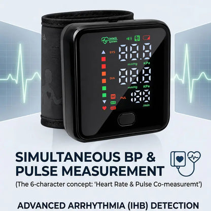 Rechargeable Wrist Blood Pressure Monitor Wristwatch