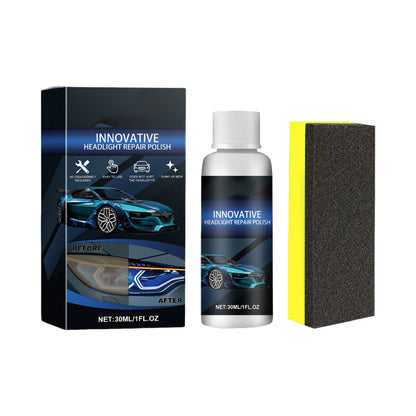 Car Headlight Restoration Kit – 4-in-1 Headlight Repair Fluid & Polish with Restowipes