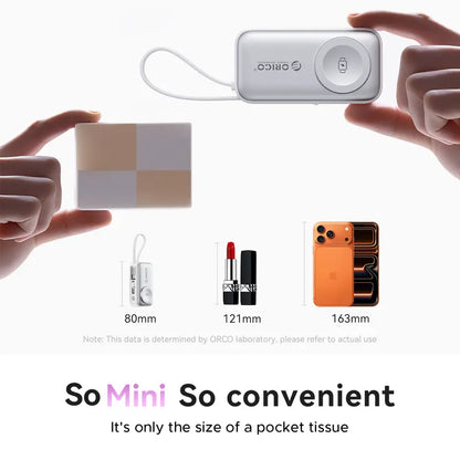 3-in-1 Folding Chargeable Portable Power Bank with Integrated Cable