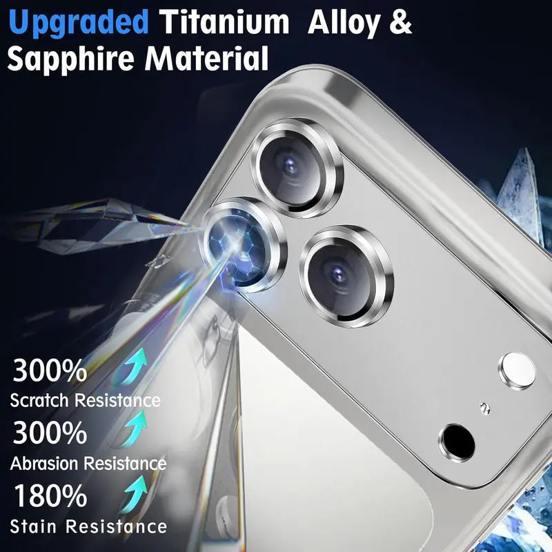 2 Pack Camera Lens Protector for iPhone 17 Pro Max – Metal Aluminum Alloy & Tempered Glass