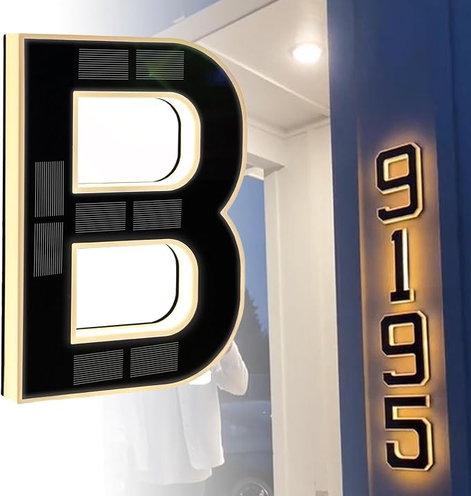 Solar Lighted House Numbers for Outside Waterproof LED Address Signs for Houses