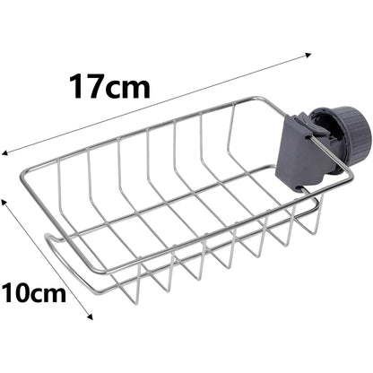 Stainless Steel Faucet Hanging Storage Rack 360° Rotating Adjustable Kitchen Bathroom Sink Drain Racks