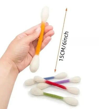 6 Pack Giant Q-tip Shaped Cat Toys, Soft Felt Cotton Swab Teething Sticks