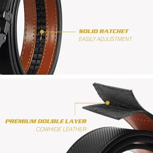 Men's Belts Leather Ratchet Dress Belts Waist Adjustable