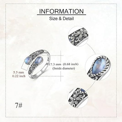 Natural Moonstone Ring – A Gift for Mom, Wife, or Sister