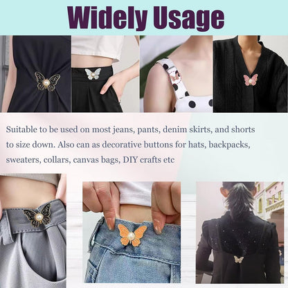 8 Pack Detachable Butterfly Clips Pant Waist Tightener