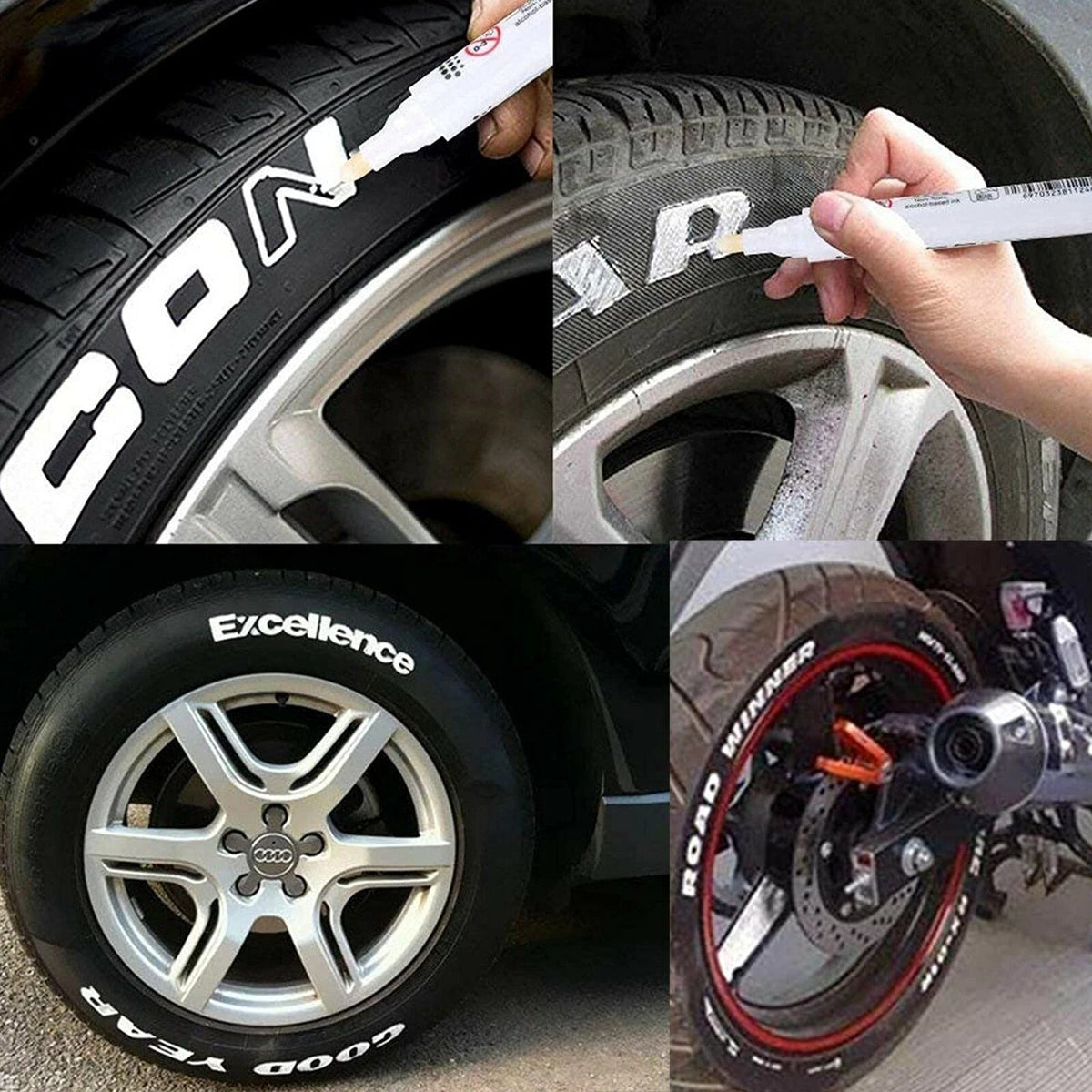 12Pcs Waterproof Permanent Paint Marker Pen for Car Tyre Tire Tread