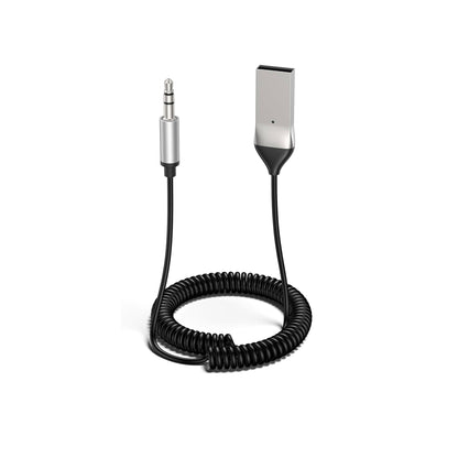 Aux to Bluetooth 5.3, USB 2.0 to 3.5mm for Car Bluetooth Receiver Jack Kit with Built-in Microphone Aux Input