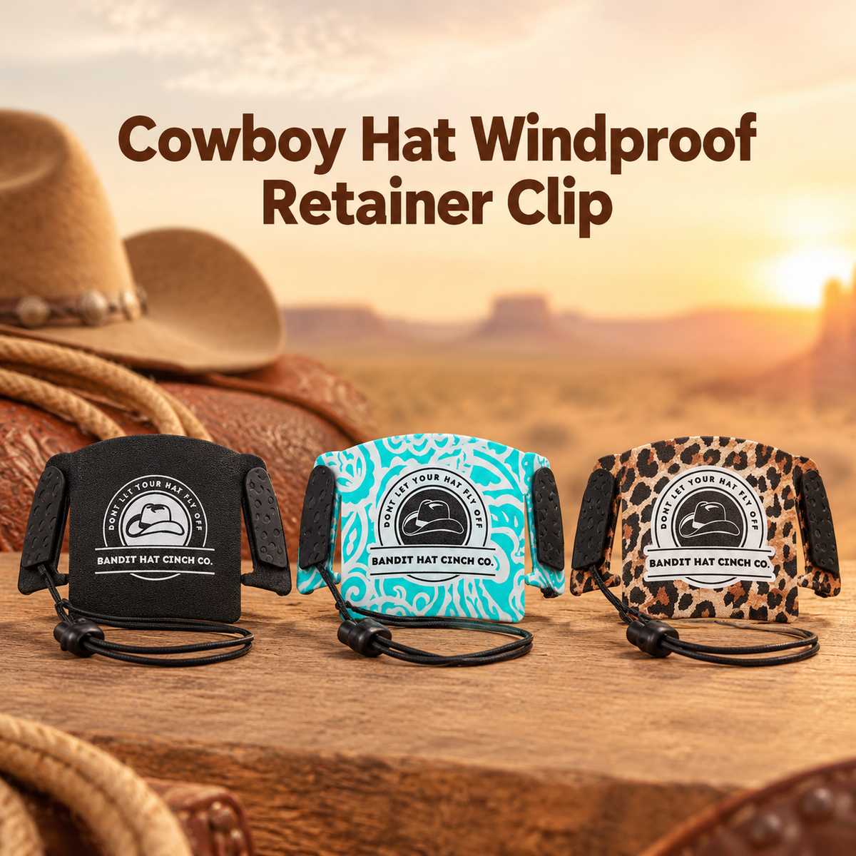 Windproof and anti-loss securing clip for cowboy hats