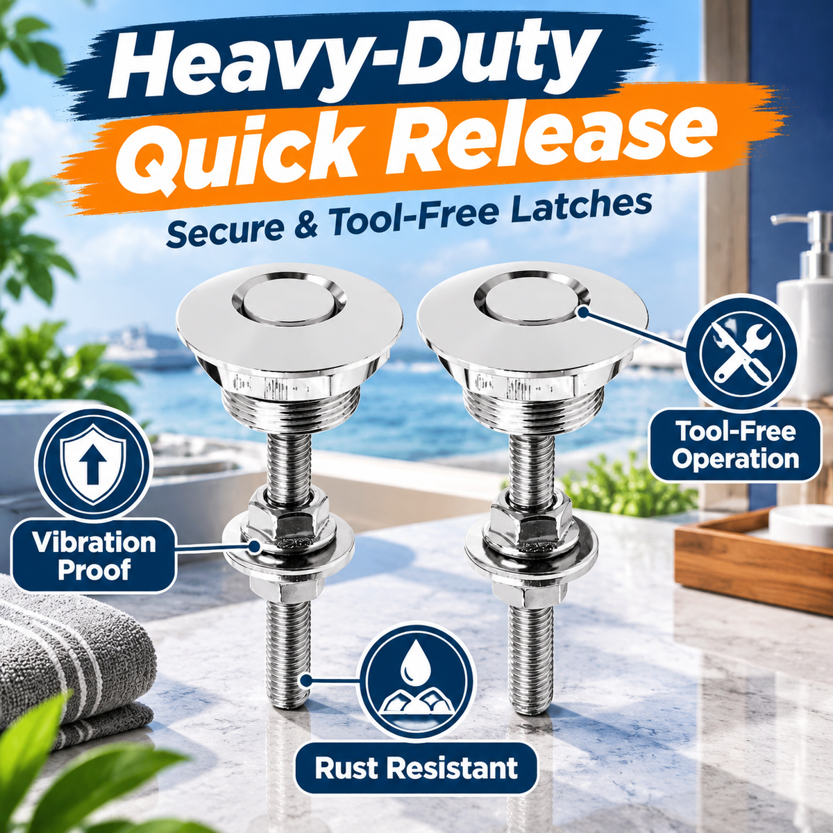 4Pcs Universal Aluminum Quick-Release Lock Latches