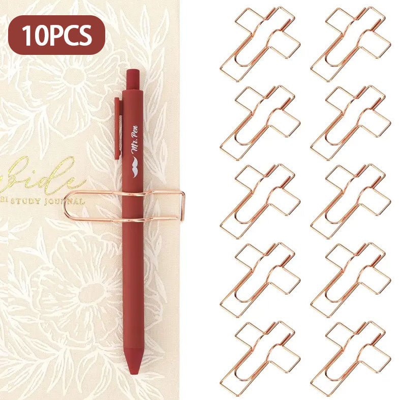 10PCS Mr. Pen- Metal Cross Pen Clips