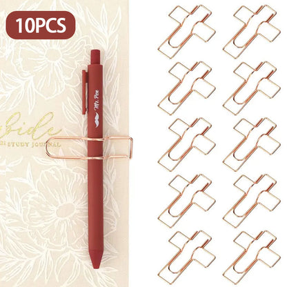 10PCS Mr. Pen- Metal Cross Pen Clips