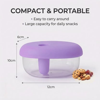 2pcs 2-in-1 No-Mess Snack Container,Lid Comes with Fingertip Cover