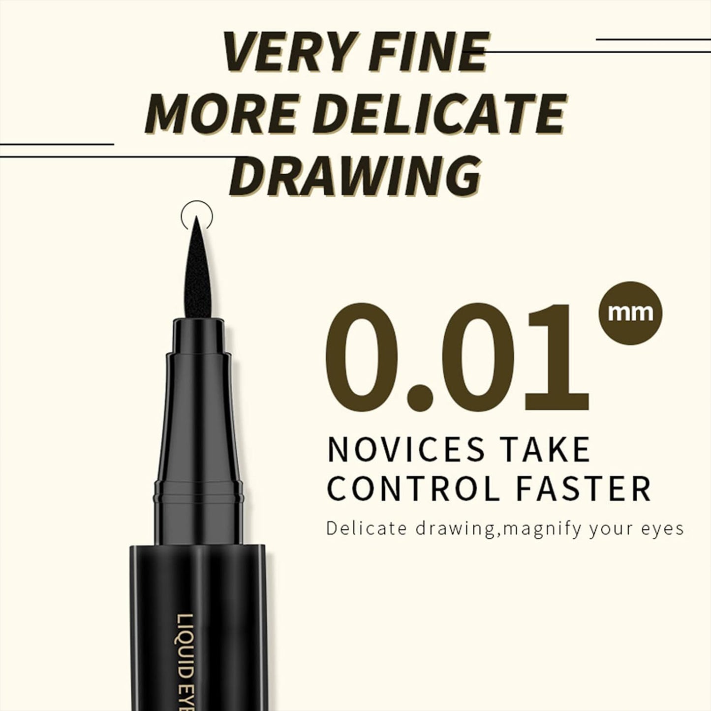 2Pcs Waterproof Liquid Eyeliners - Quick Dry, Anti-Halo & Highly Pigmented
