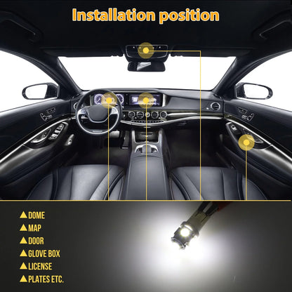 42PCS Car Interior Combo LED Map Dome Door Trunk License Plate Light Bulbs