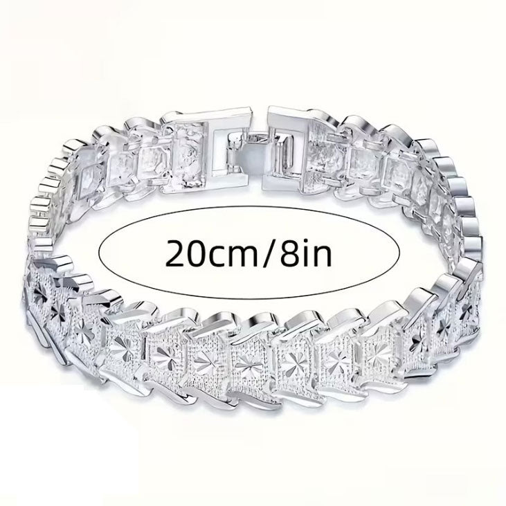 Pattern Flower Wide Wristband Bracelet