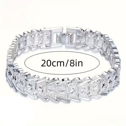 Pattern Flower Wide Wristband Bracelet