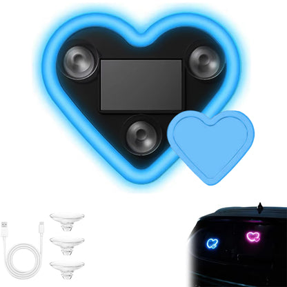 Solar Heart LED Atmosphere Light,Vibration Sensing LED Neon Ambient Lighting Waterproof Romantic Mood Love Illumination